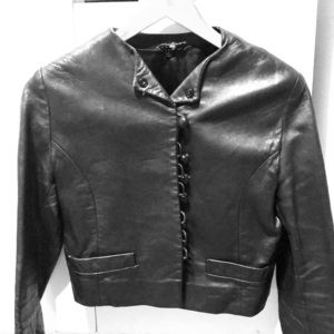 Vintage leather waist length coat